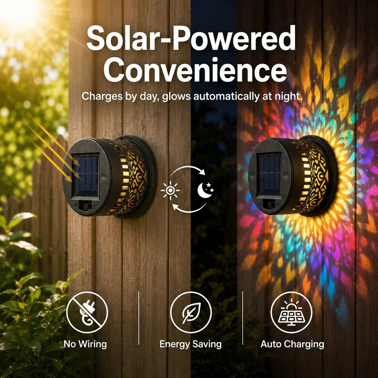 🌞Solar Mandala Light🌀 – Stunning Pattern Projection, 2-in-1 Floor & Wall Design & IP65 Waterproof Auto On/Off 🌿