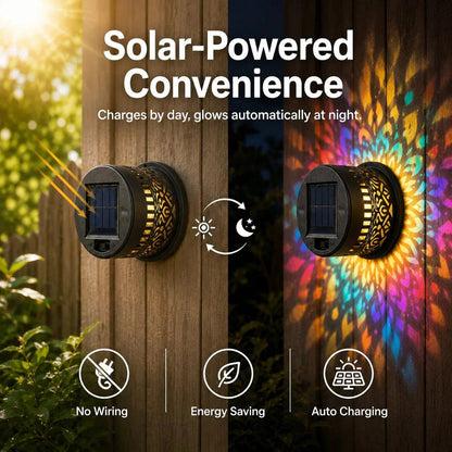 🌞Solar Mandala Light🌀 – Stunning Pattern Projection, 2-in-1 Floor & Wall Design & IP65 Waterproof Auto On/Off 🌿