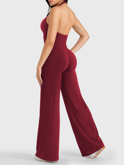 Halter Straight Leg Jumpsuit