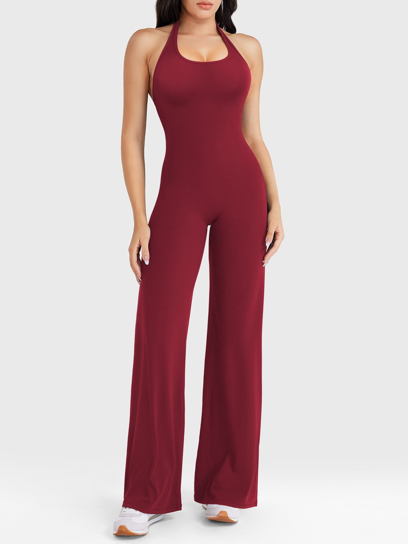 Halter Straight Leg Jumpsuit
