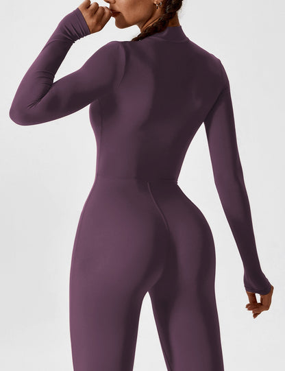 Long Sleeve Zipper Jumpsuit