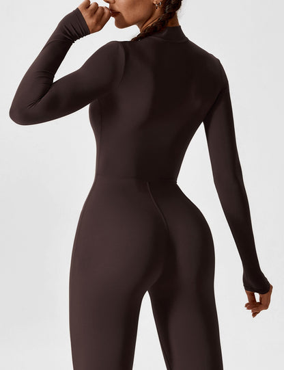 Long Sleeve Zipper Jumpsuit