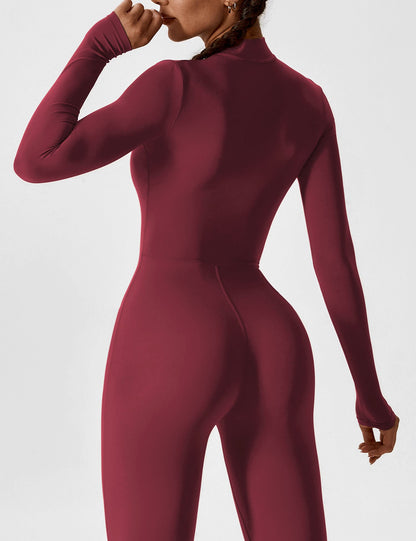 Long Sleeve Zipper Jumpsuit
