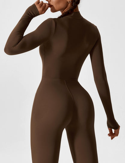 Long Sleeve Zipper Jumpsuit