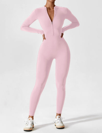 Long Sleeve Zipper Jumpsuit