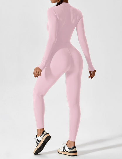 Long Sleeve Zipper Jumpsuit