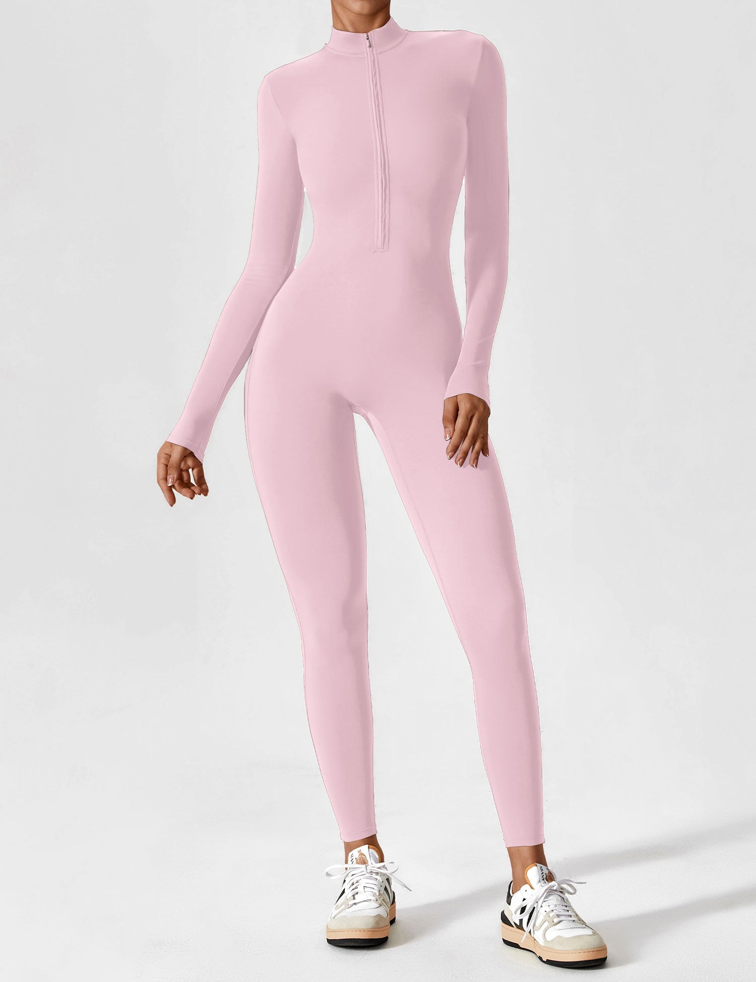 Long Sleeve Zipper Jumpsuit