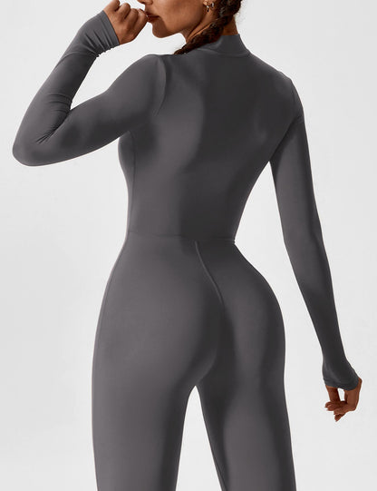 Long Sleeve Zipper Jumpsuit