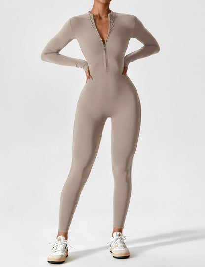 Long Sleeve Zipper Jumpsuit