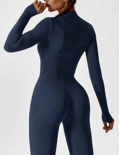Long Sleeve Zipper Jumpsuit