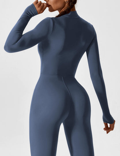 Long Sleeve Zipper Jumpsuit