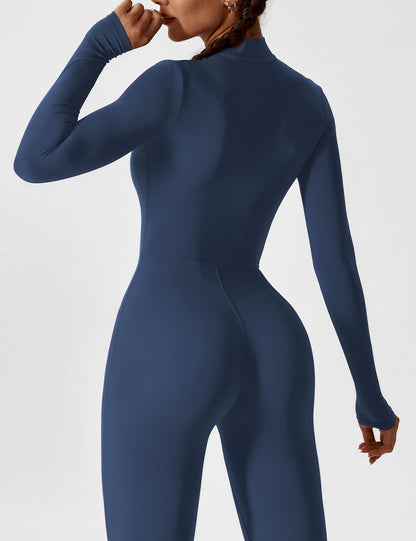 Long Sleeve Zipper Jumpsuit