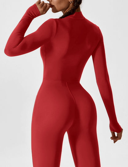 Long Sleeve Zipper Jumpsuit