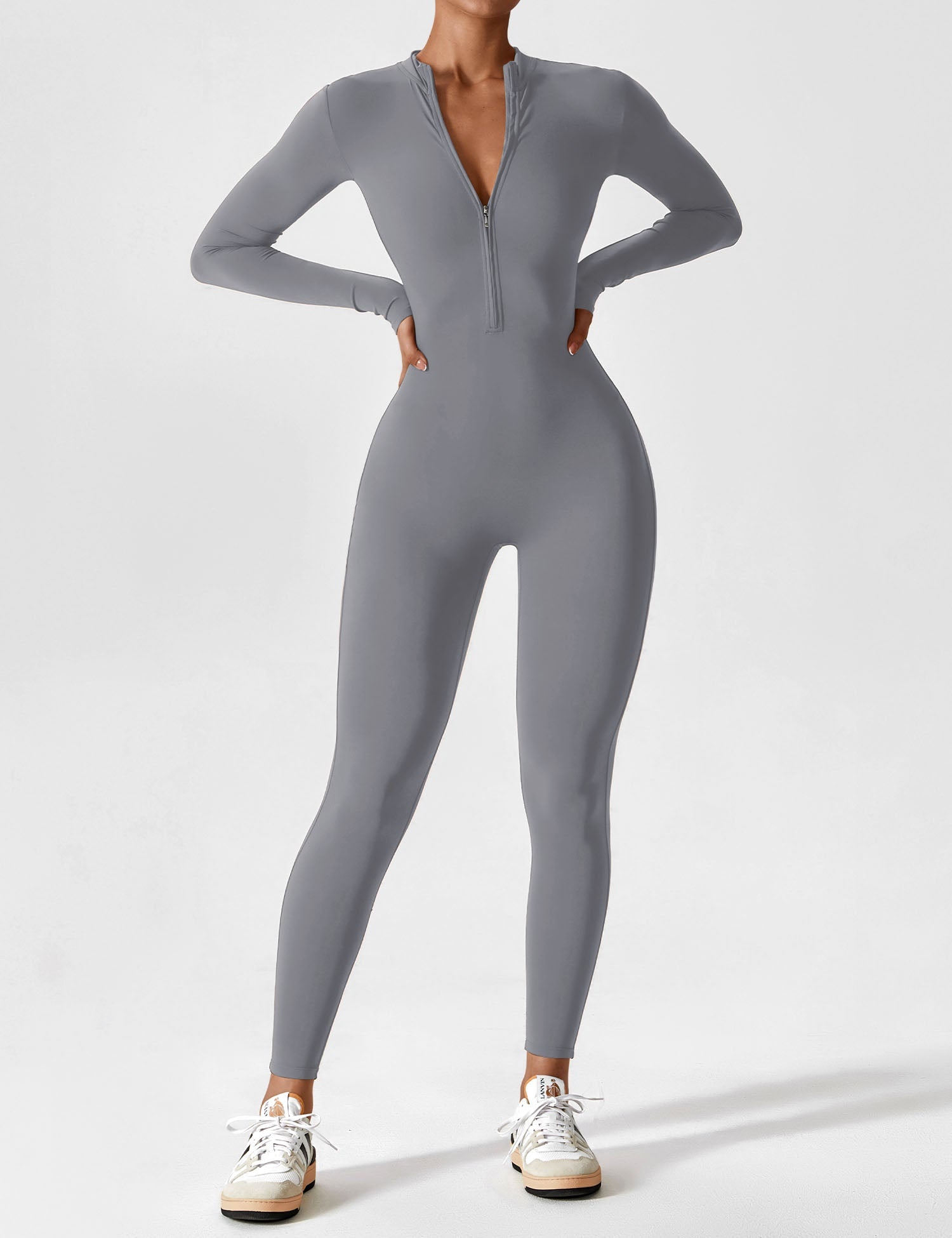 Long Sleeve Zipper Jumpsuit