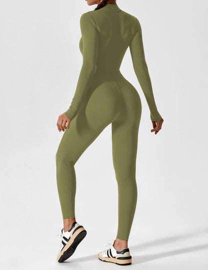 Long Sleeve Zipper Jumpsuit