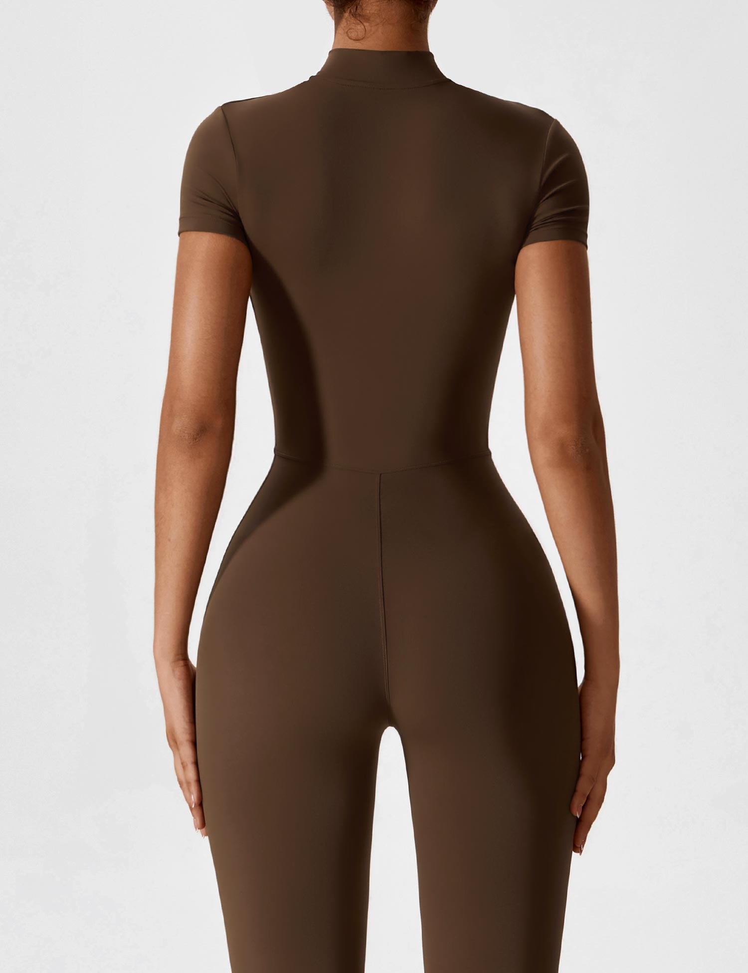 Short Sleeve Zipper Jumpsuit
