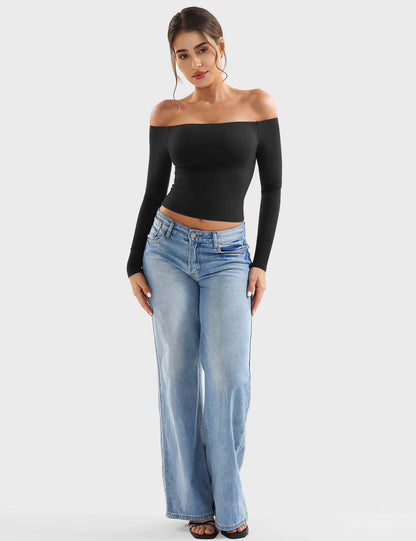 Off Shoulder Crop Top