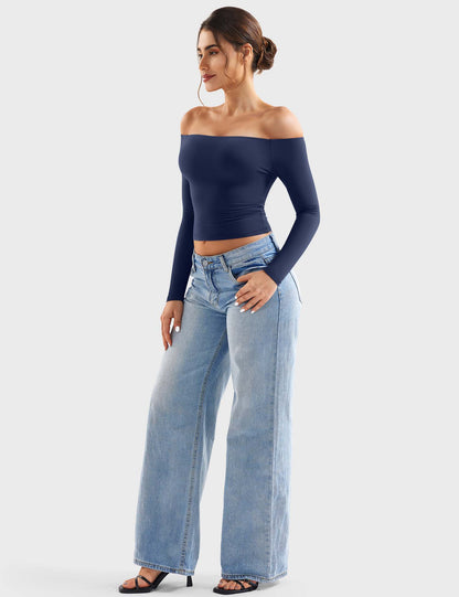 Off Shoulder Crop Top