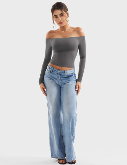 Off Shoulder Crop Top