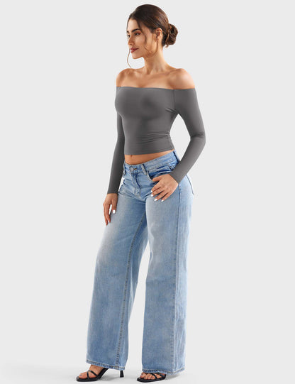 Off Shoulder Crop Top