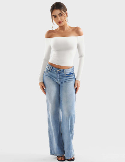 Off Shoulder Crop Top