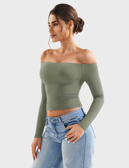 Off Shoulder Crop Top