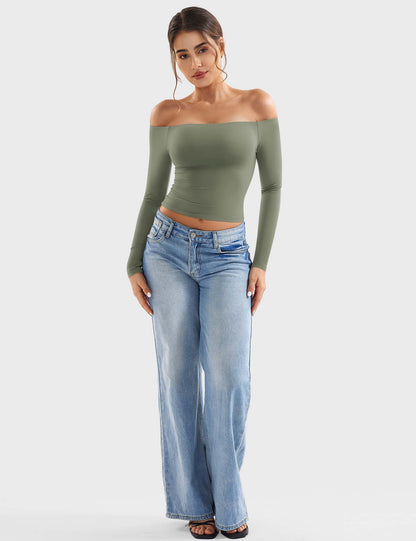 Off Shoulder Crop Top