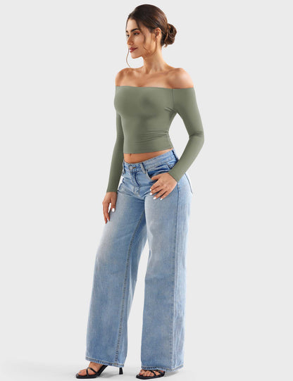 Off Shoulder Crop Top