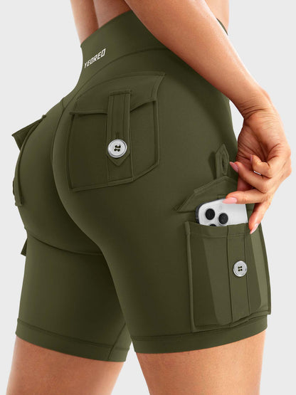 Cargo Pocket Biker Shorts