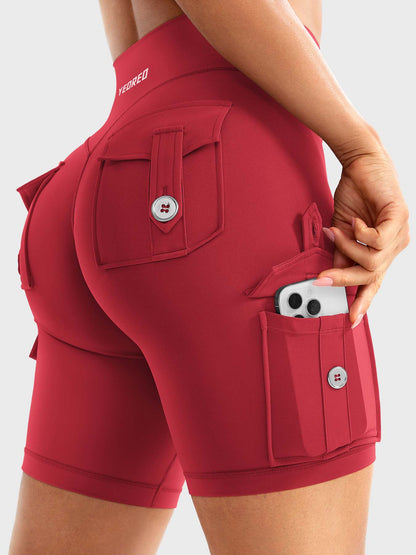 Cargo Pocket Biker Shorts