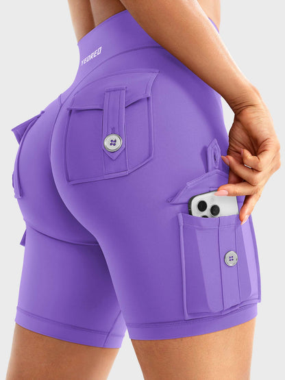 Cargo Pocket Biker Shorts